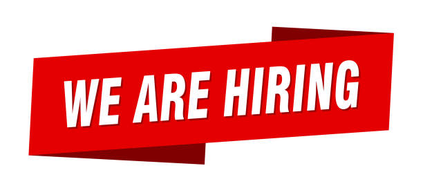 we are hiring banner template. ribbon label sticker. sign